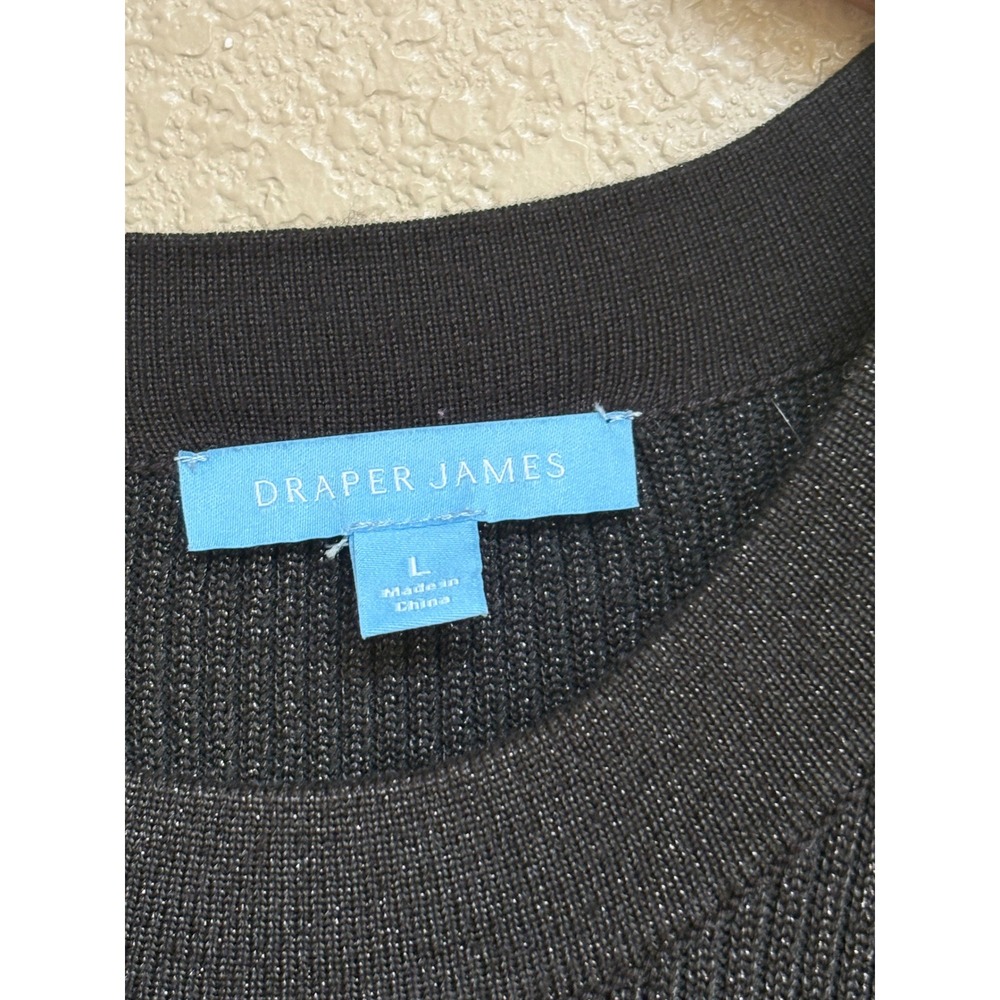 NWT Draper James Black Long Sleeve Metallic Pleated Sweater Dress L K3224SWR - Picture 4 of 8